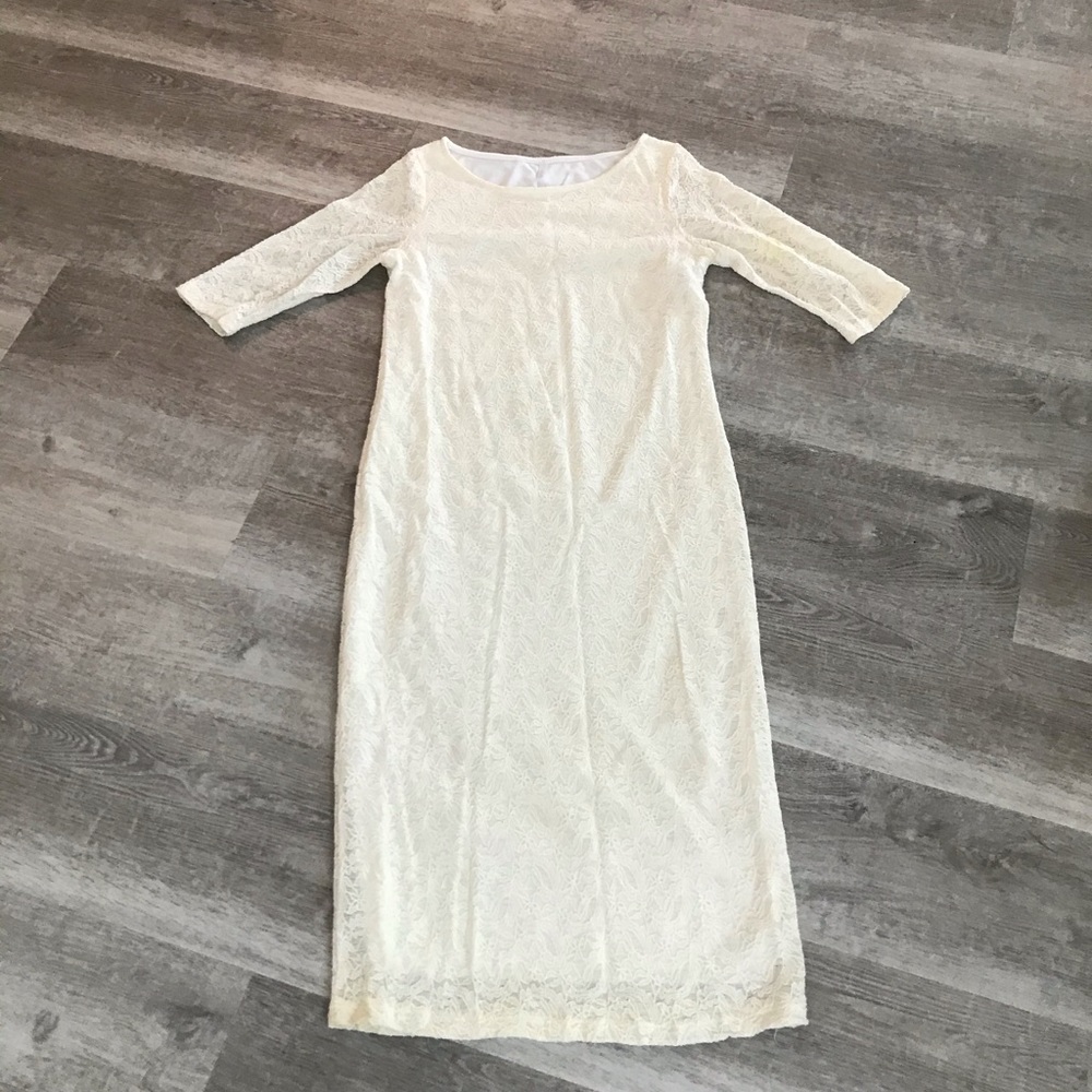 Pink Blush lace maternity dress